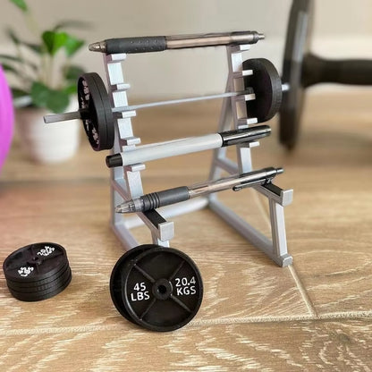 Barbell-Inspired Squat Rack Pen Holder - Unique Gift for Fitness Enthusiasts and Office Decor