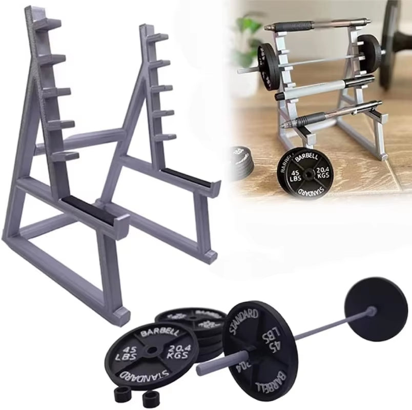 Barbell-Inspired Squat Rack Pen Holder - Unique Gift for Fitness Enthusiasts and Office Decor